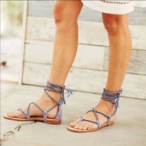 Joie Blue/Purple lace up sandals size 6.5